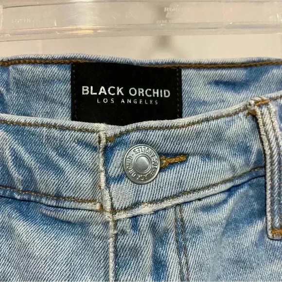 BLACK ORCHID Vintage Rehab Boyfriend Cutoff Denim Shorts 25 Light Wash 80s 90s - Picture 3 of 7